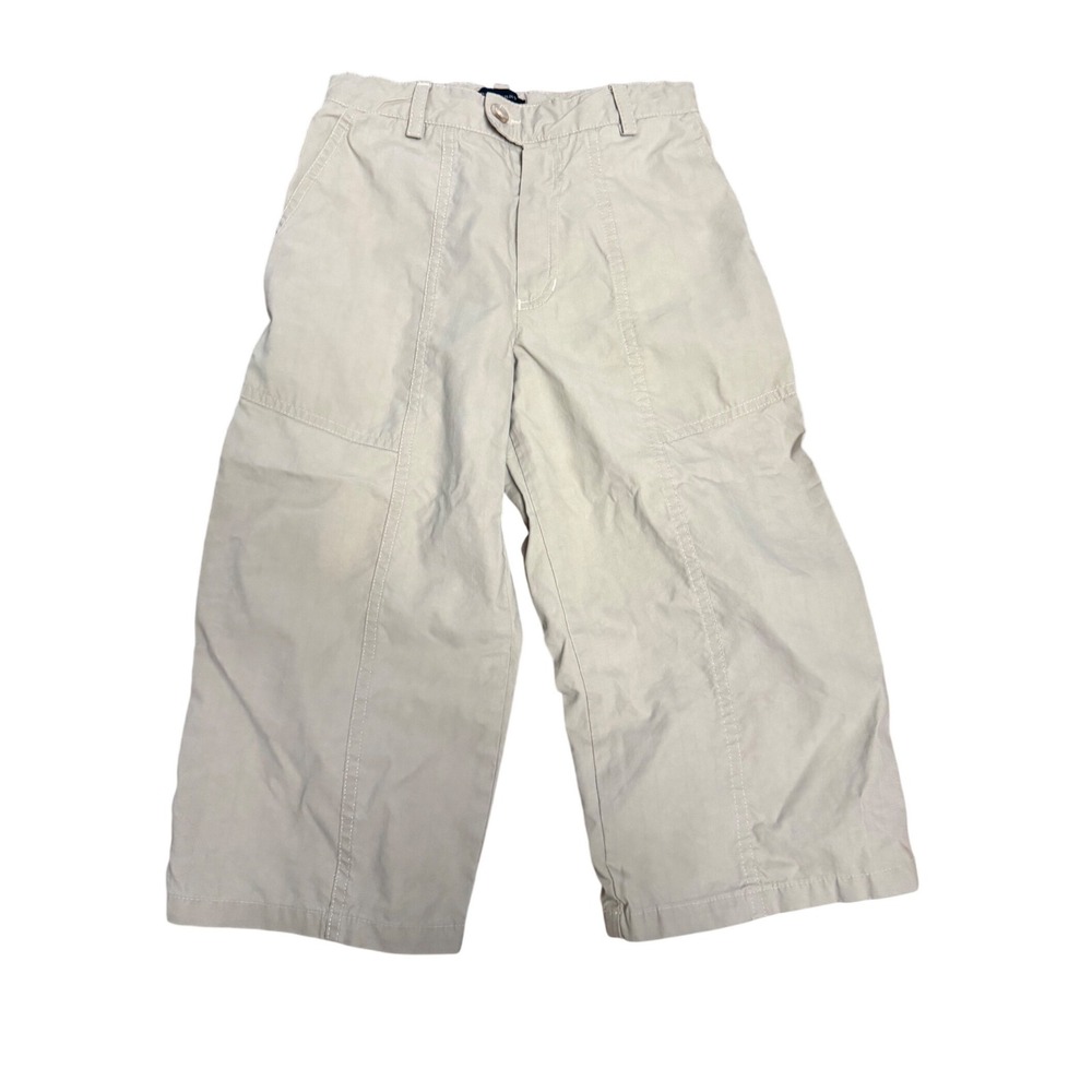 Burberry Kids Khaki Beige Logo Tape Cargo Utility Pants Wide Leg Size 8